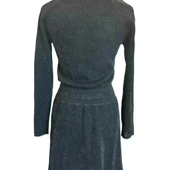 Tory Burch Women’s Isabelle Blouson Ruffle Neck Cocktail Dress Black Size Medium - Picture 11 of 12